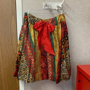 A-Line Viola Silk Print Skirt from Anthropologie
